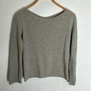 Aritzia Ribbed Long Sleeve Top in Light Gray